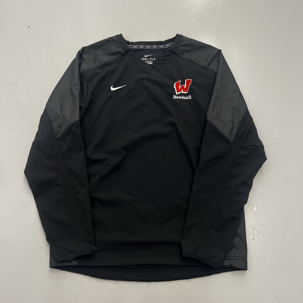 Nike Player Issue Wisconsin Badgers Baseball Pullover Windbreaker Jacket Mens M